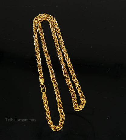 Stylish design Handmade 22karat yellow gold fabulous fox tail chain men's women's necklace unisex designer jewelry ch503 - TRIBAL ORNAMENTS