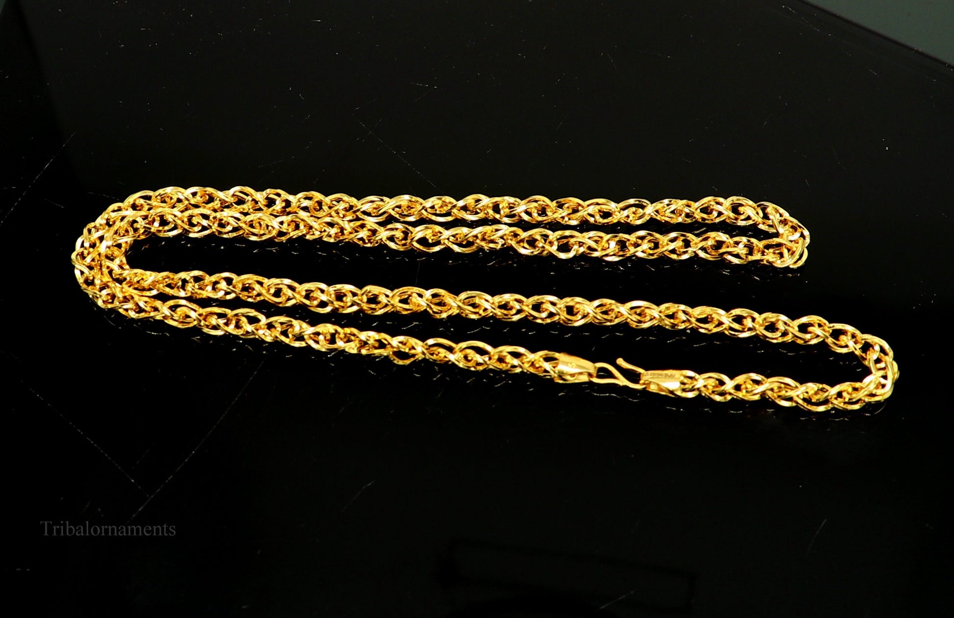 Stylish design Handmade 22karat yellow gold fabulous fox tail chain men's women's necklace unisex designer jewelry ch503 - TRIBAL ORNAMENTS