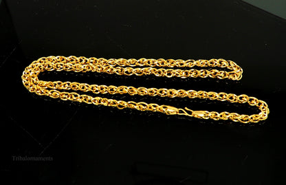 Stylish design Handmade 22karat yellow gold fabulous fox tail chain men's women's necklace unisex designer jewelry ch503 - TRIBAL ORNAMENTS