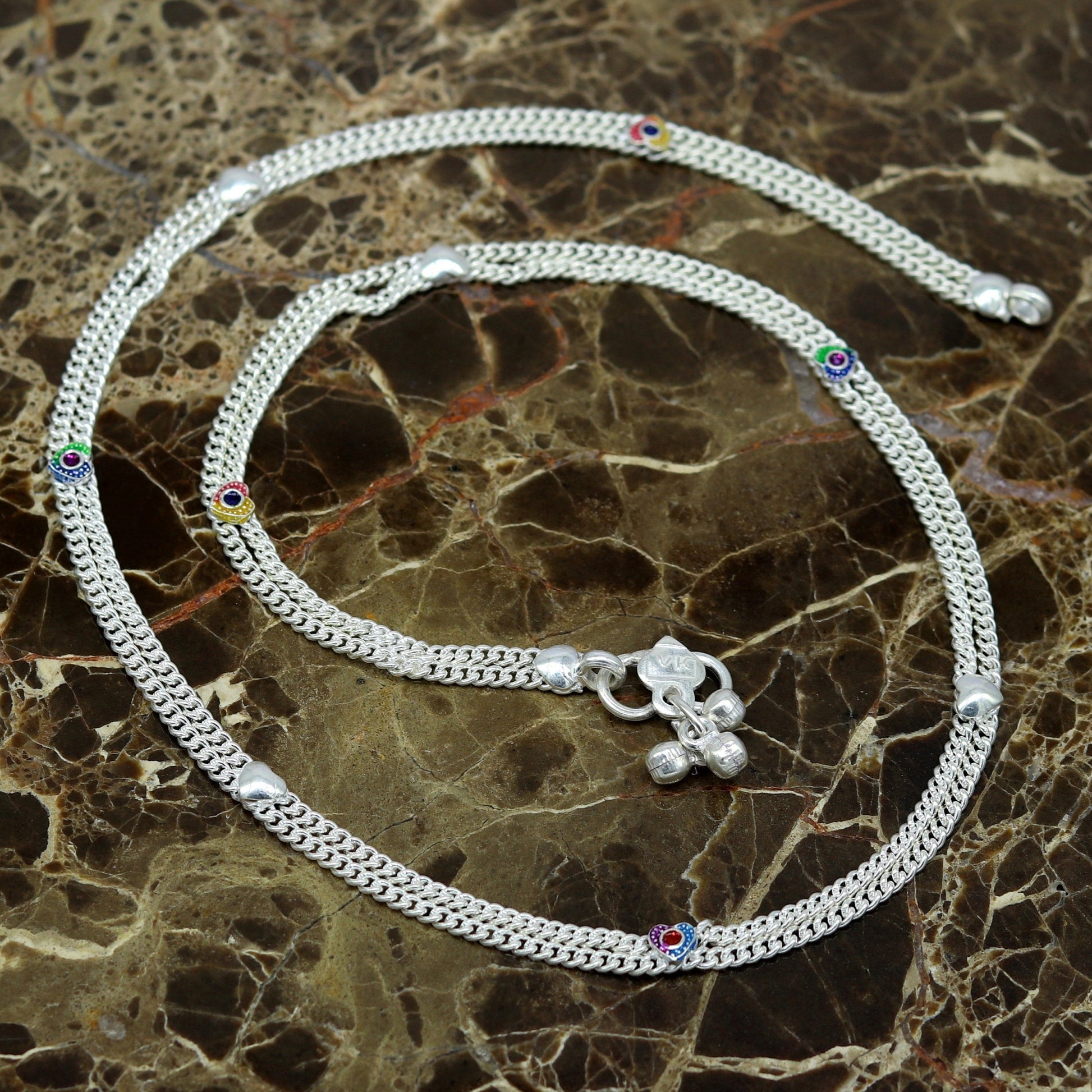 Vintage antique style solid double strands baby belly chain, unisex kids waist chain, kandora chain, excellent gifting jewelry nwch26 - TRIBAL ORNAMENTS