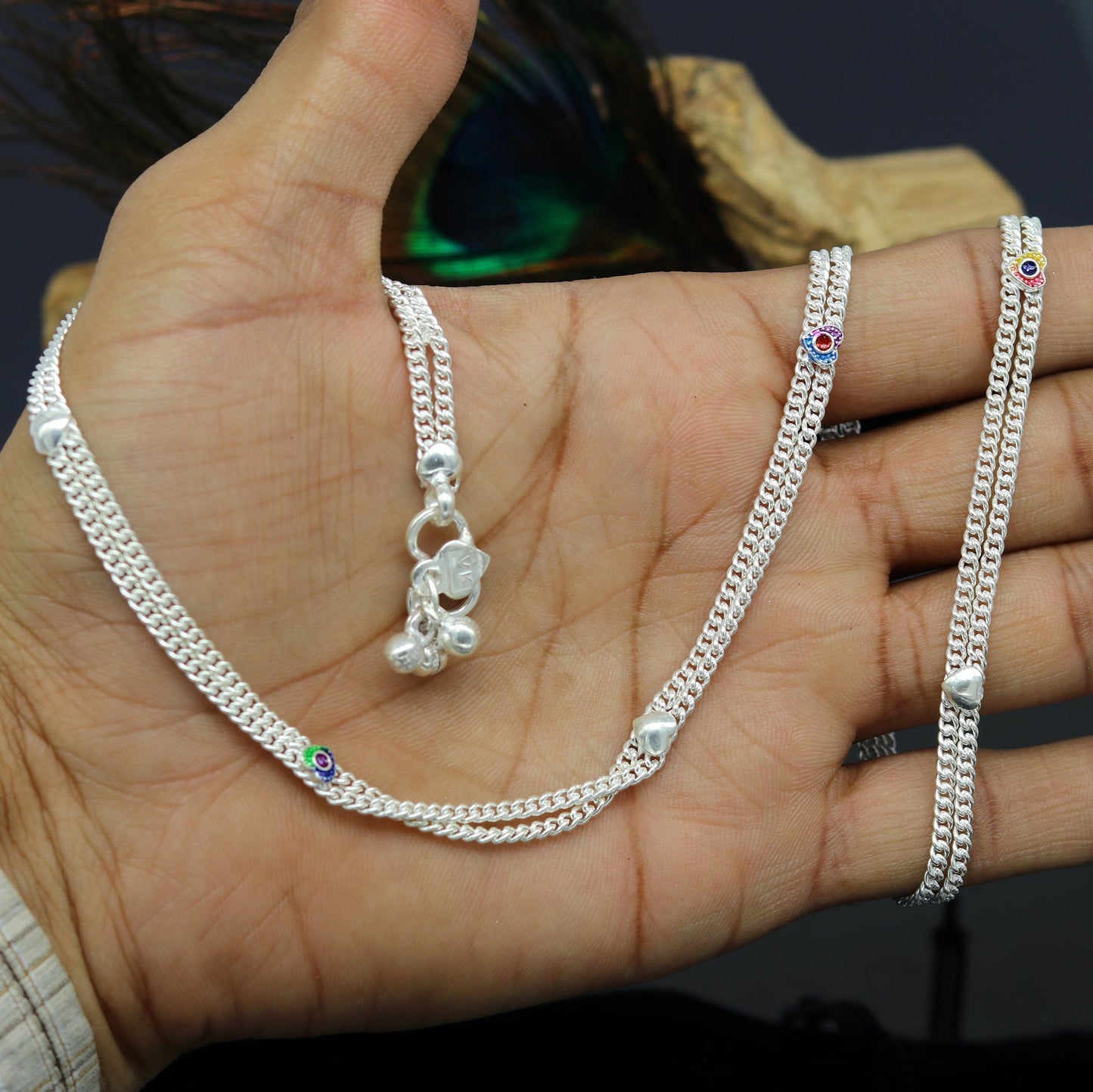 Vintage antique style solid double strands baby belly chain, unisex kids waist chain, kandora chain, excellent gifting jewelry nwch26 - TRIBAL ORNAMENTS