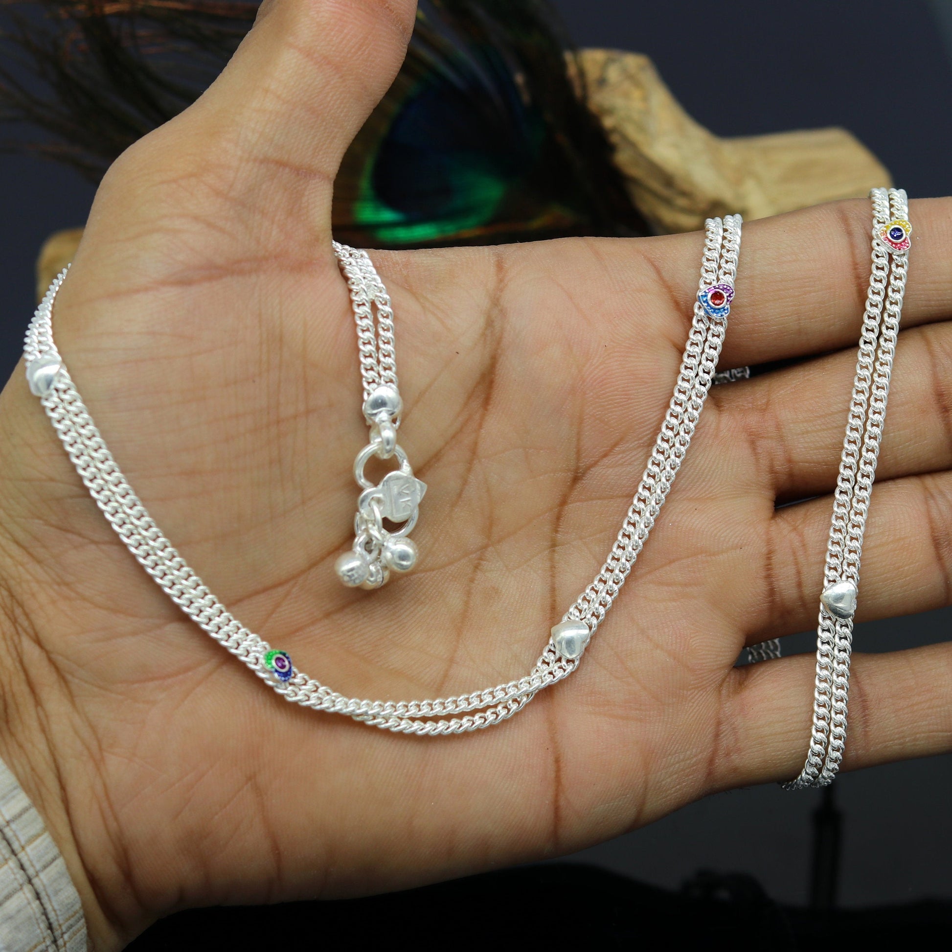 Vintage antique style solid double strands baby belly chain, unisex kids waist chain, kandora chain, excellent gifting jewelry nwch26 - TRIBAL ORNAMENTS