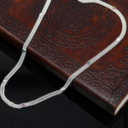 Vintage antique style solid double strands baby belly chain, unisex kids waist chain, kandora chain, excellent gifting jewelry nwch26 - TRIBAL ORNAMENTS