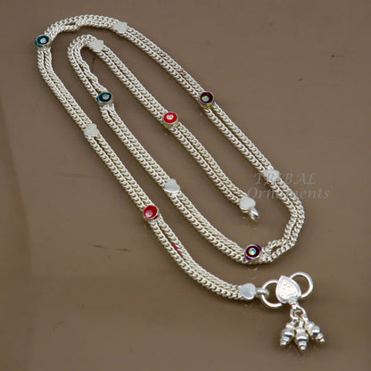 Vintage antique-style solid double strands baby belly chain by TRIBAL ORNAMENTS, unisex kids waist chain, traditional kandora jewelry