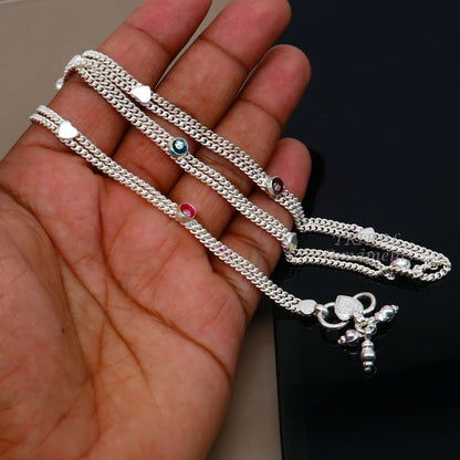 Vintage antique-style double strands baby belly chain by TRIBAL ORNAMENTS, unisex kids waist chain and kandora jewelry.
