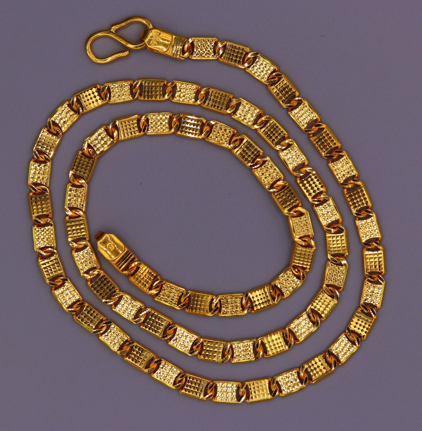 Vintage top class handmade diamond cut nawabi chain 22karat yellow gold 20 inches necklace chain gifting jewelry - TRIBAL ORNAMENTS