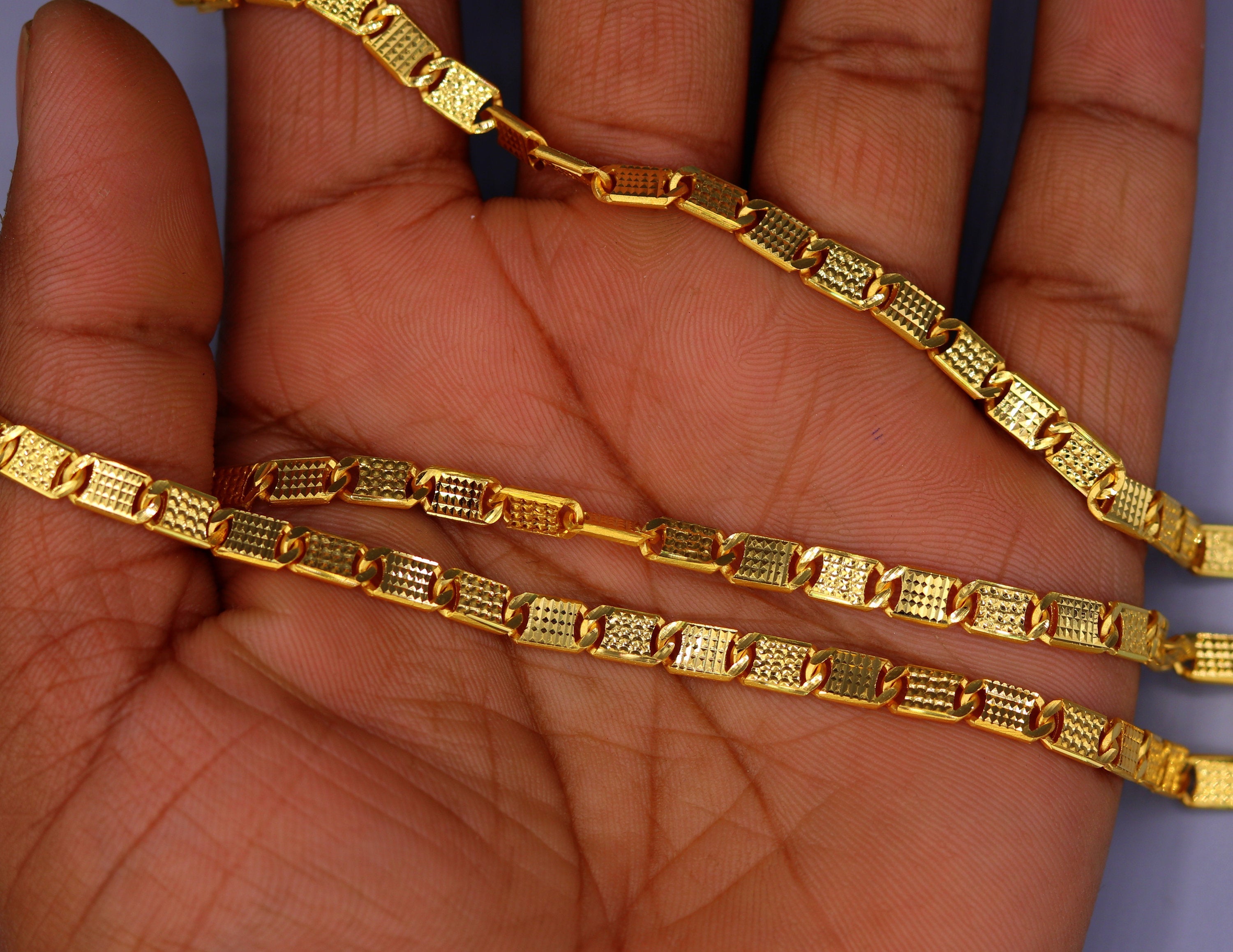 Vintage Handmade Diamond-Cut Nawabi Chain — 22K | TRIBAL ORNAMENTS