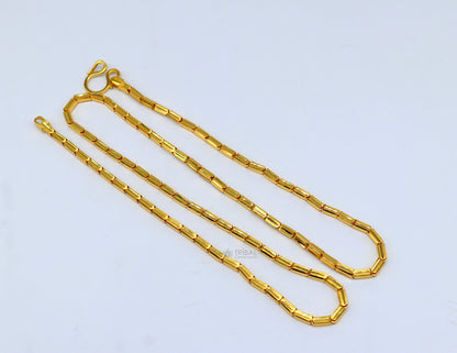 Hallmarked Baht style gold chain for men and women by Tribal Ornaments, premium Indian jewelry with intricate design.