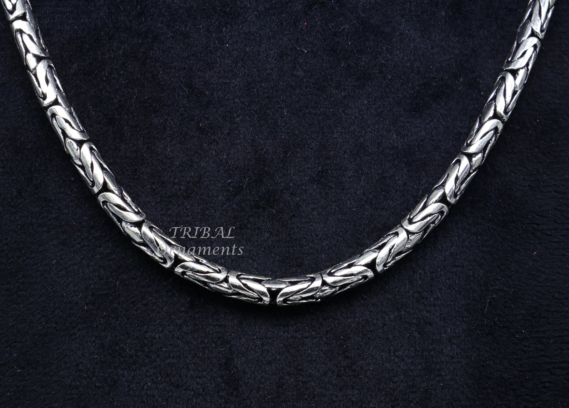925 sterling silver Handmade solid vintage byzantine design chain heavy 4.5 mm necklace, amazing luxury royal gifting designer jewelry ch176 - TRIBAL ORNAMENTS