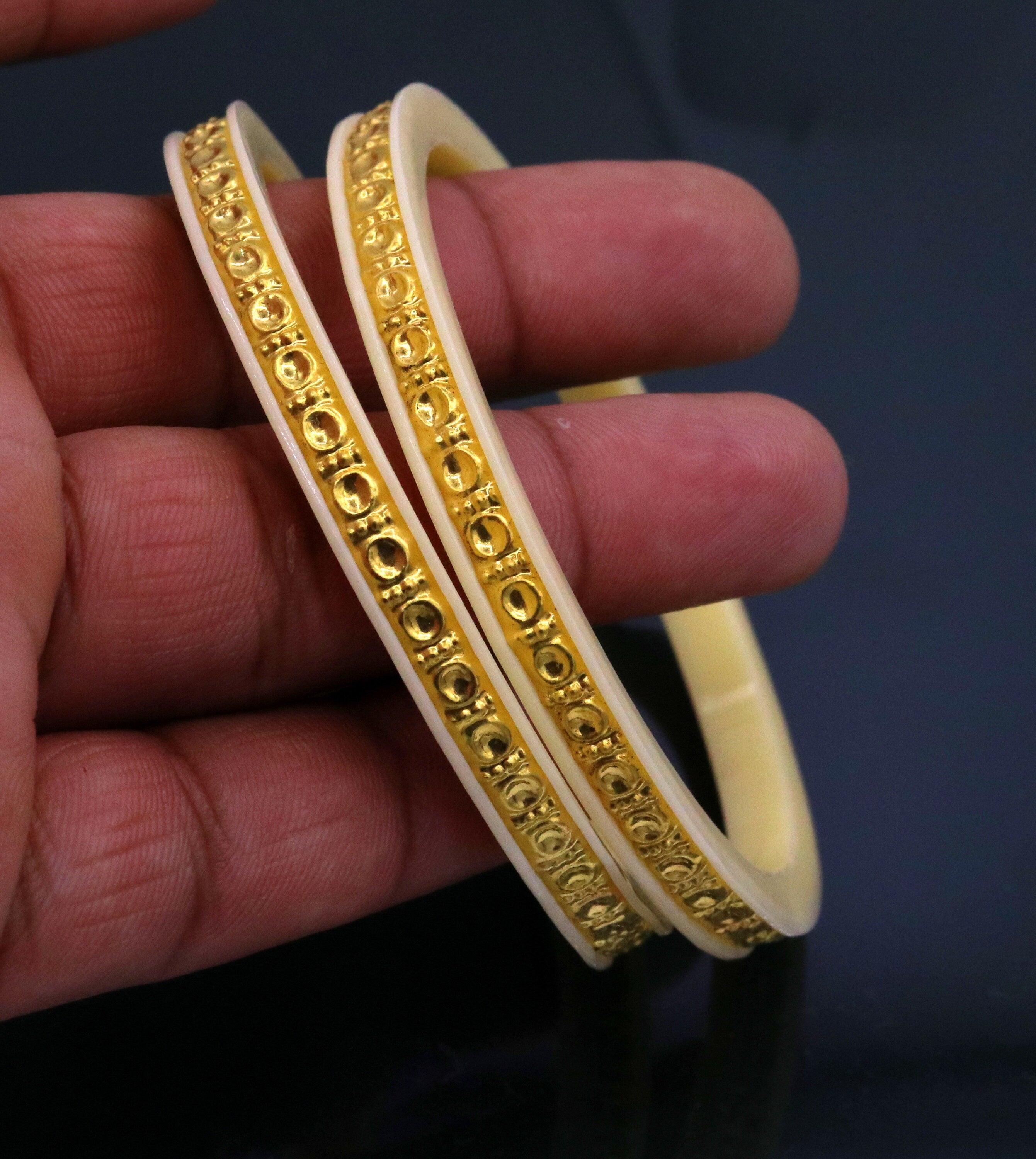 22K Yellow Gold Handmade Vintage Tussi Pattern Dunk | TRIBAL ORNAMENTS