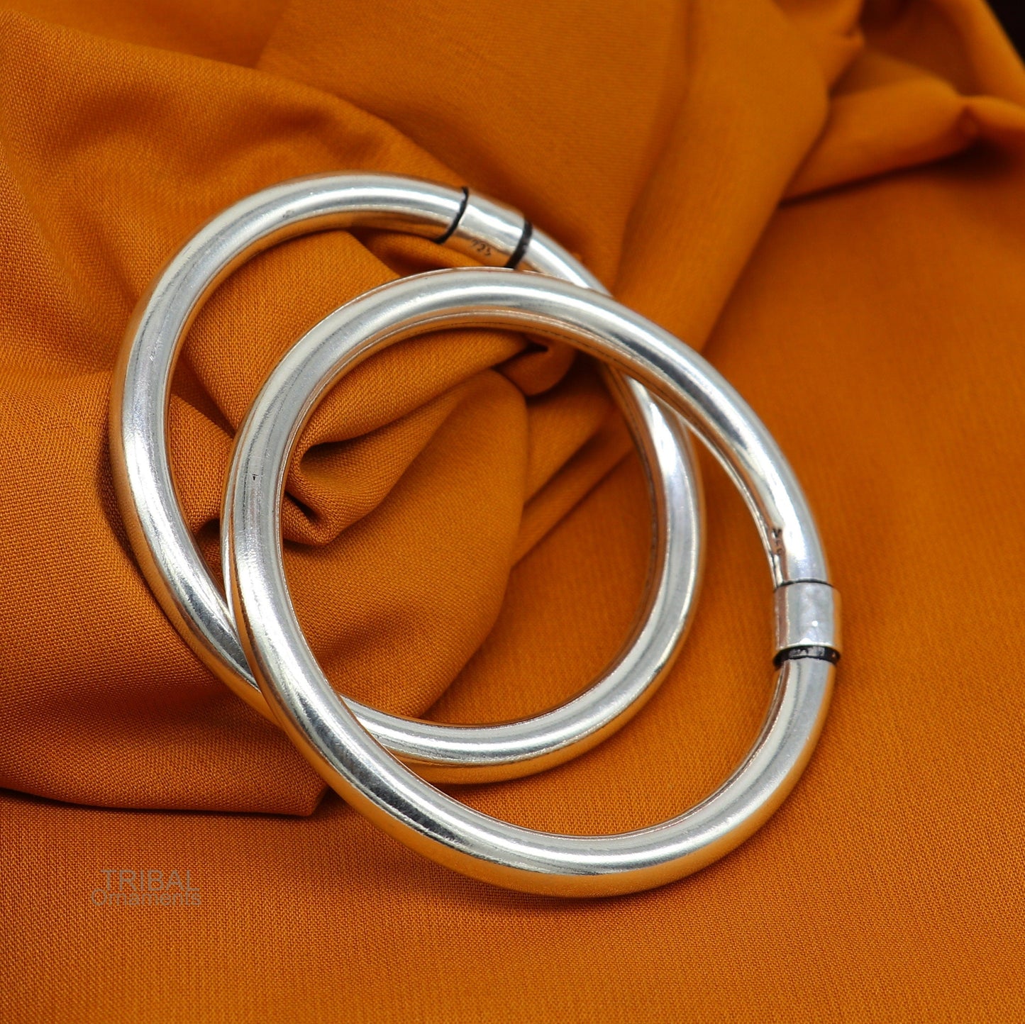 925 sterling silver plain shiny bright bangle bracelet kada, excellent personalized gifting stylish fancy bangle men's or girls ba136 - TRIBAL ORNAMENTS