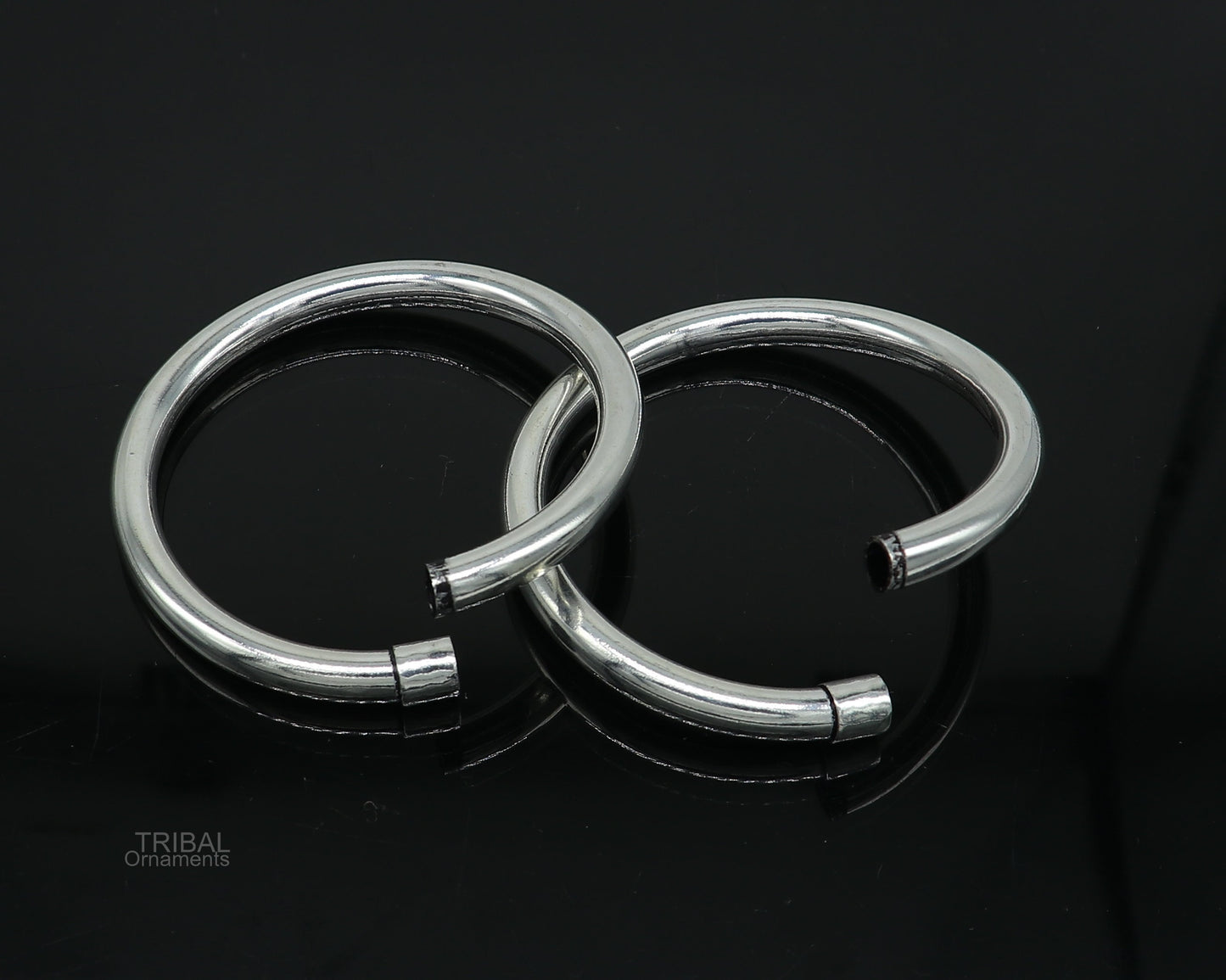 925 sterling silver plain shiny bright bangle bracelet kada, excellent personalized gifting stylish fancy bangle men's or girls ba136 - TRIBAL ORNAMENTS