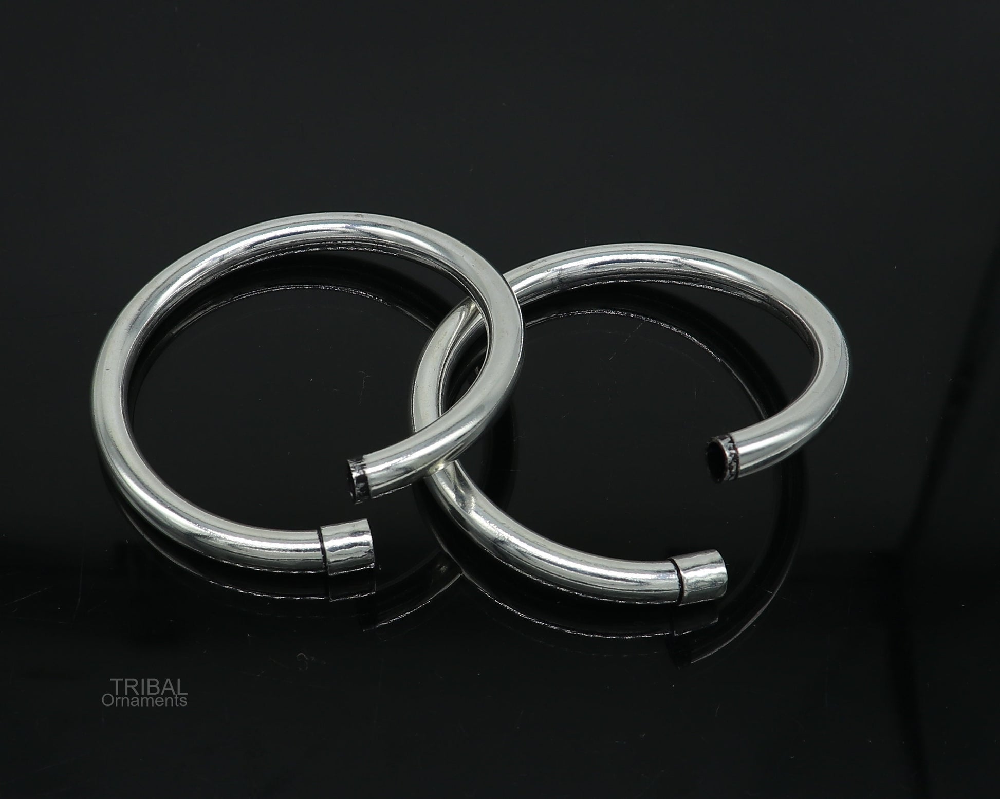 925 sterling silver plain shiny bright bangle bracelet kada, excellent personalized gifting stylish fancy bangle men's or girls ba136 - TRIBAL ORNAMENTS