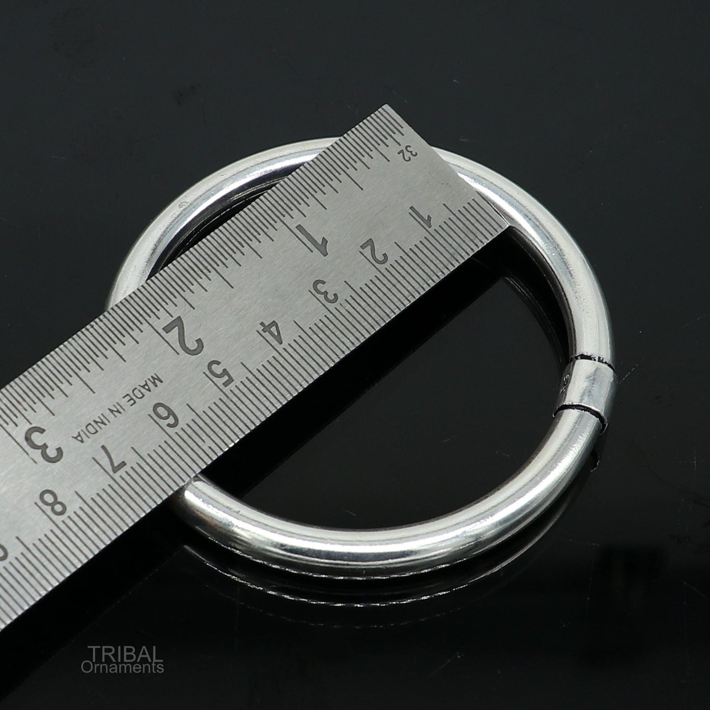 925 sterling silver plain shiny bright bangle bracelet kada, excellent personalized gifting stylish fancy bangle men's or girls ba136 - TRIBAL ORNAMENTS