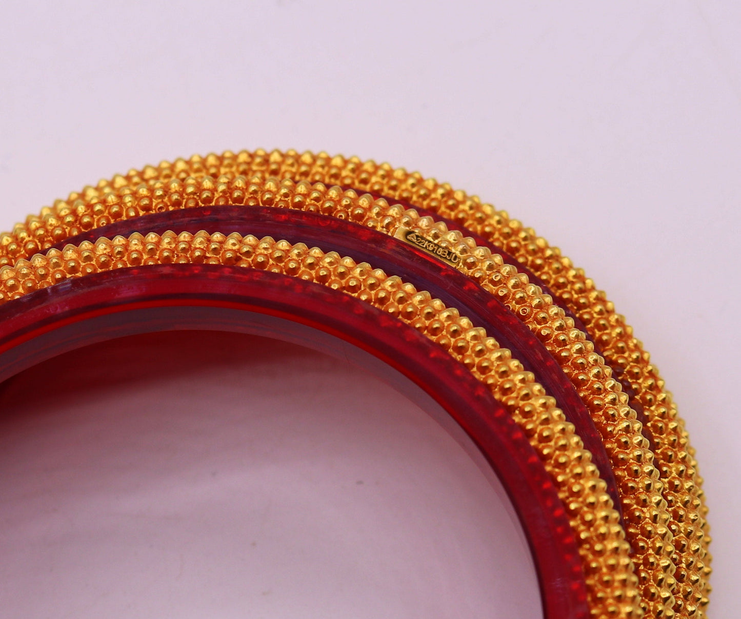 Vintage 22KT yellow gold tribal bangle from India, handmade traditional bridal jewelry, belly dance style Kangan bracelet.