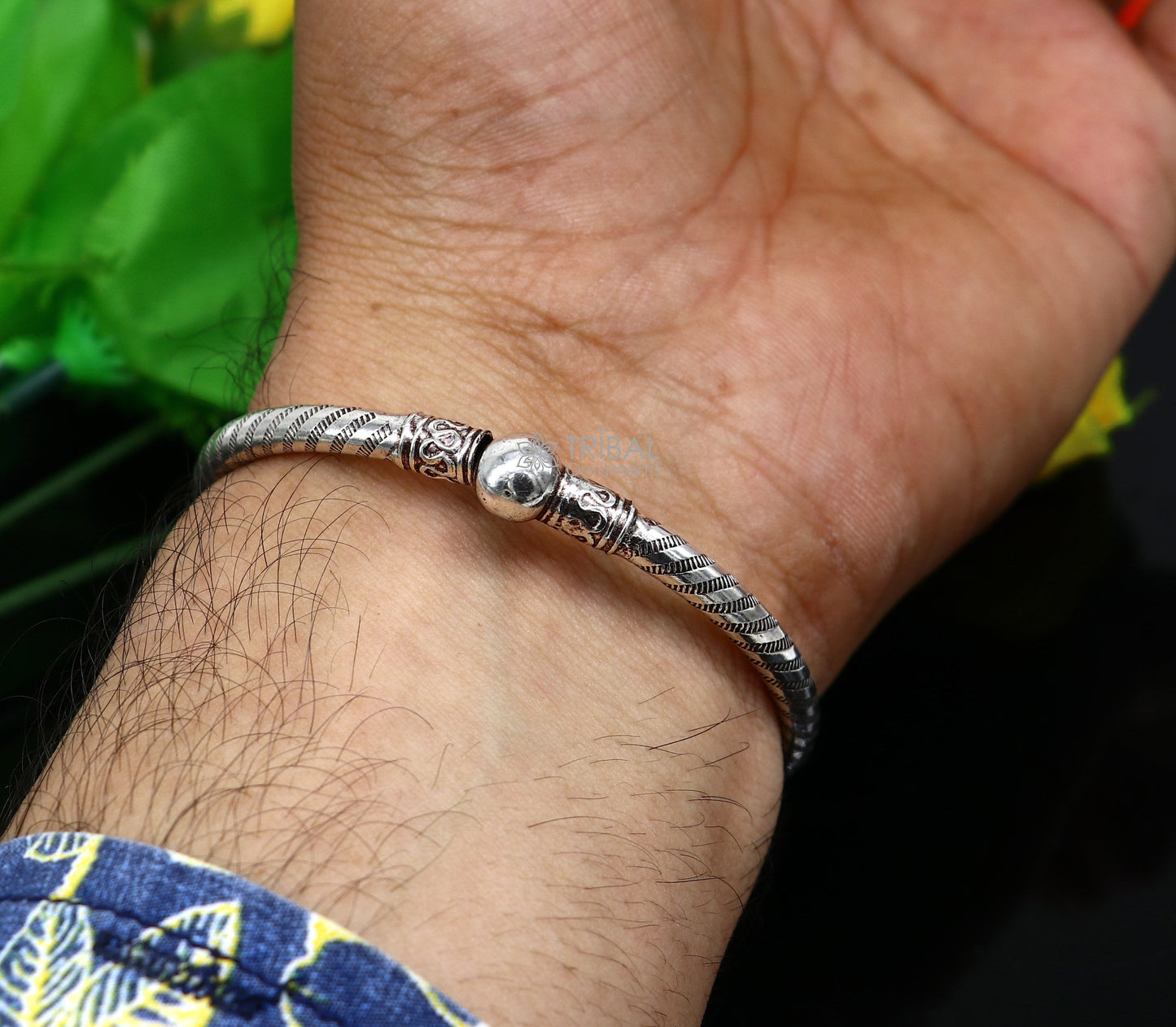 925 sterling silver handmade unique cultural design trendy kada bracelet for men's and girl's, best delicate Light weight jewelry nsk666 - TRIBAL ORNAMENTS