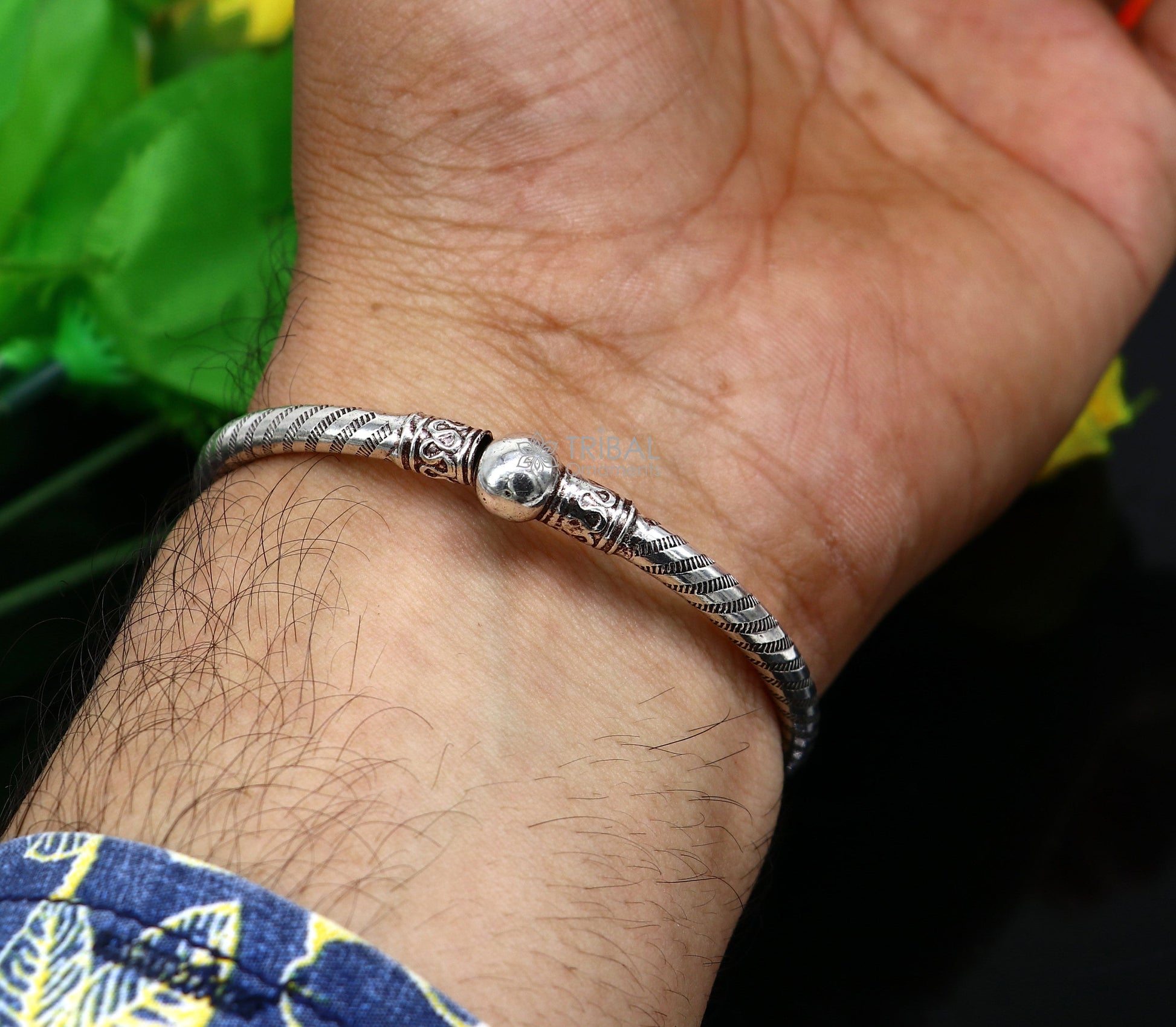 925 sterling silver handmade unique cultural design trendy kada bracelet for men's and girl's, best delicate Light weight jewelry nsk666 - TRIBAL ORNAMENTS