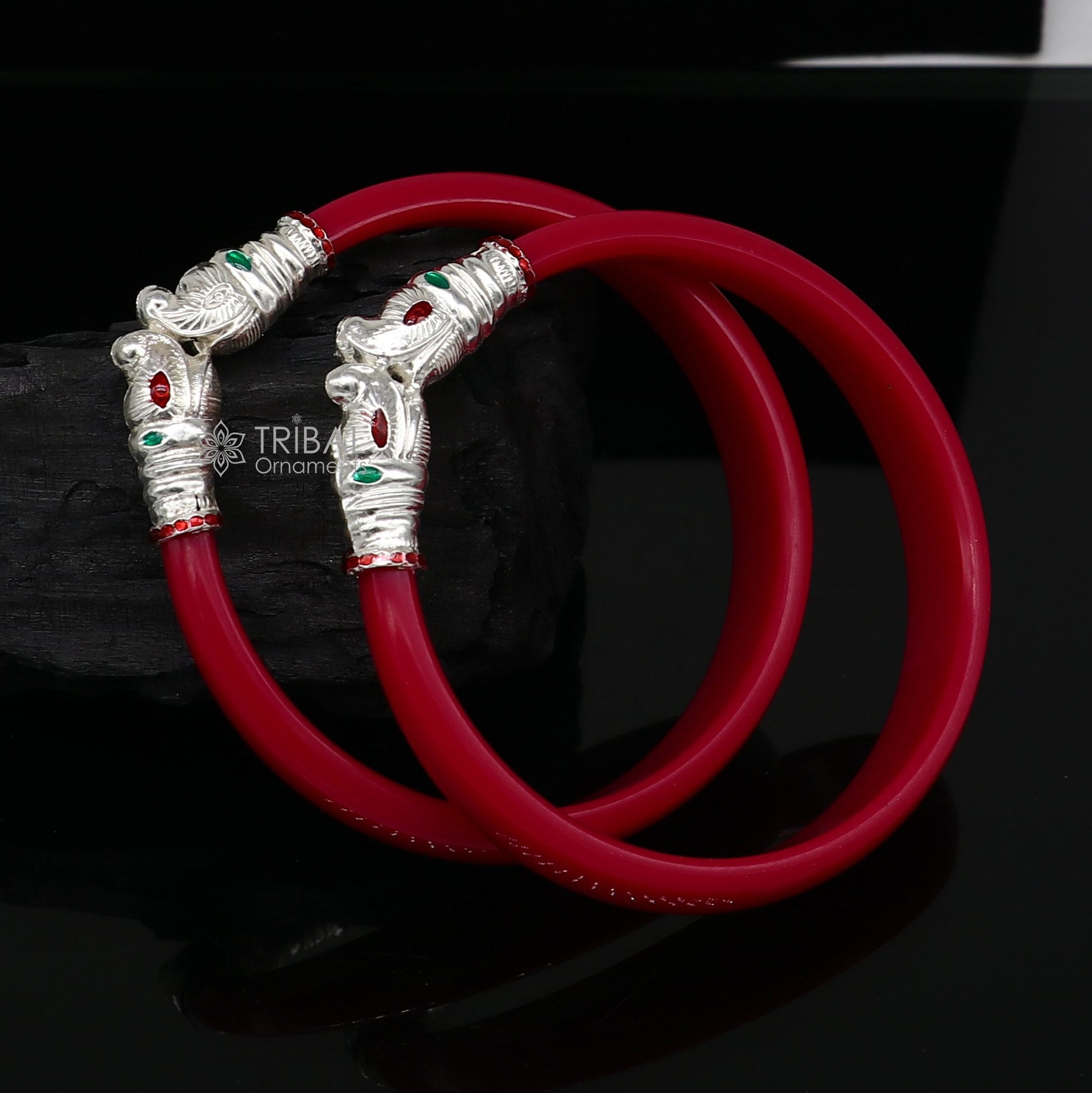 925 sterling silver amazing Vintage Gajmukhi elephant face design bangle bracelet all sizes cultural trendy jewelry Rajputi jewelry nba379 - TRIBAL ORNAMENTS