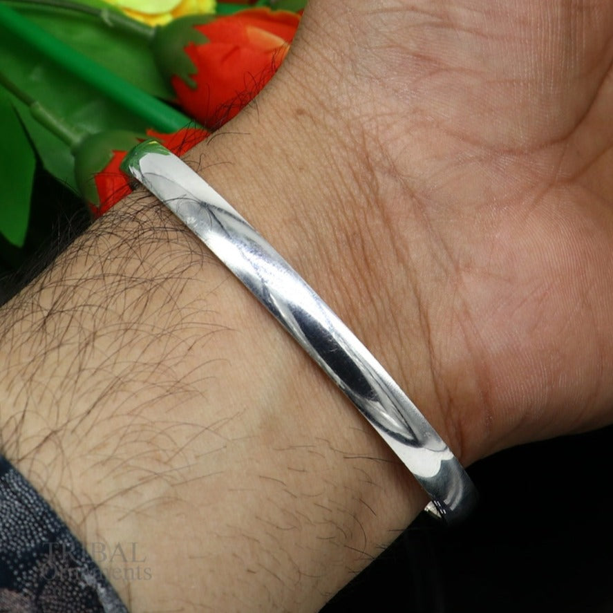 Solid 925 sterling silver handmade punjabi sikha bangle bracelet kada, all sized men's or girl's bangle kada daily use jewelry nsk431 - TRIBAL ORNAMENTS