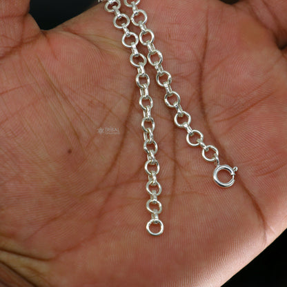 Sterling silver 2" to 30" multipurpose 5mm extended jump ring for jewelry length adjustment or use as jewelry piece.