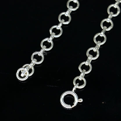 Sterling silver 2" to 30" extended jewelry jump ring by TRIBAL ORNAMENTS, 5mm width, versatile for jewelry lengthening or use.