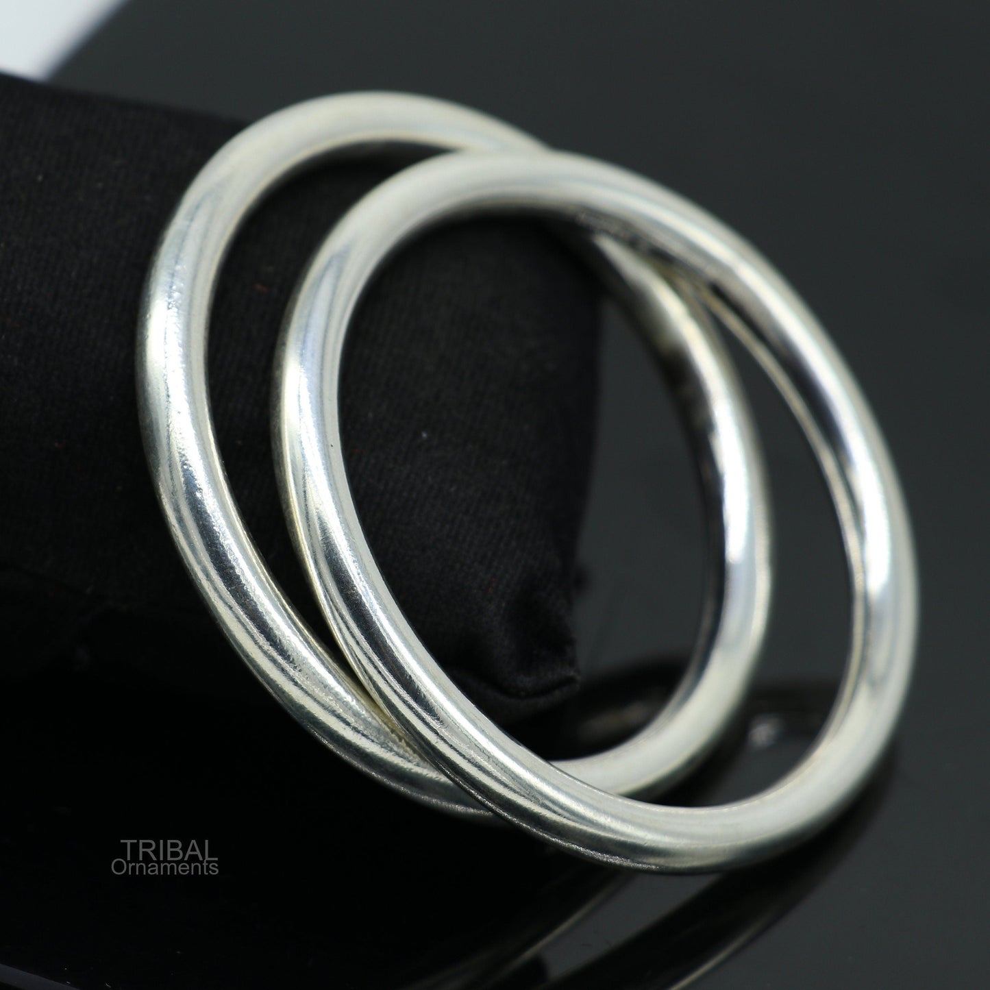 Fine 925 sterling silver plain shiny bright bangle bracelet kada, excellent personalized gifting stylish fancy bangle men's or girls ba135 - TRIBAL ORNAMENTS