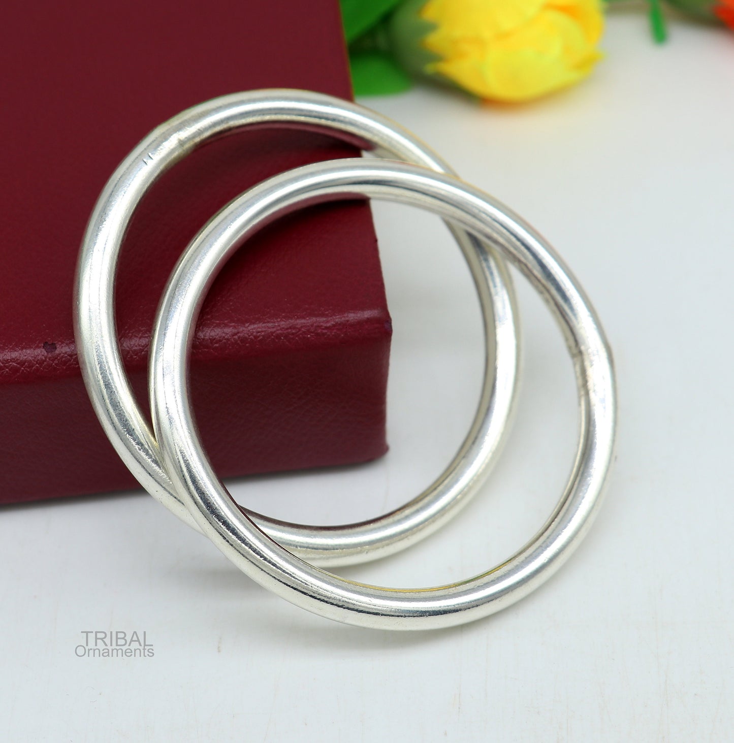 Fine 925 sterling silver plain shiny bright bangle bracelet kada, excellent personalized gifting stylish fancy bangle men's or girls ba135 - TRIBAL ORNAMENTS
