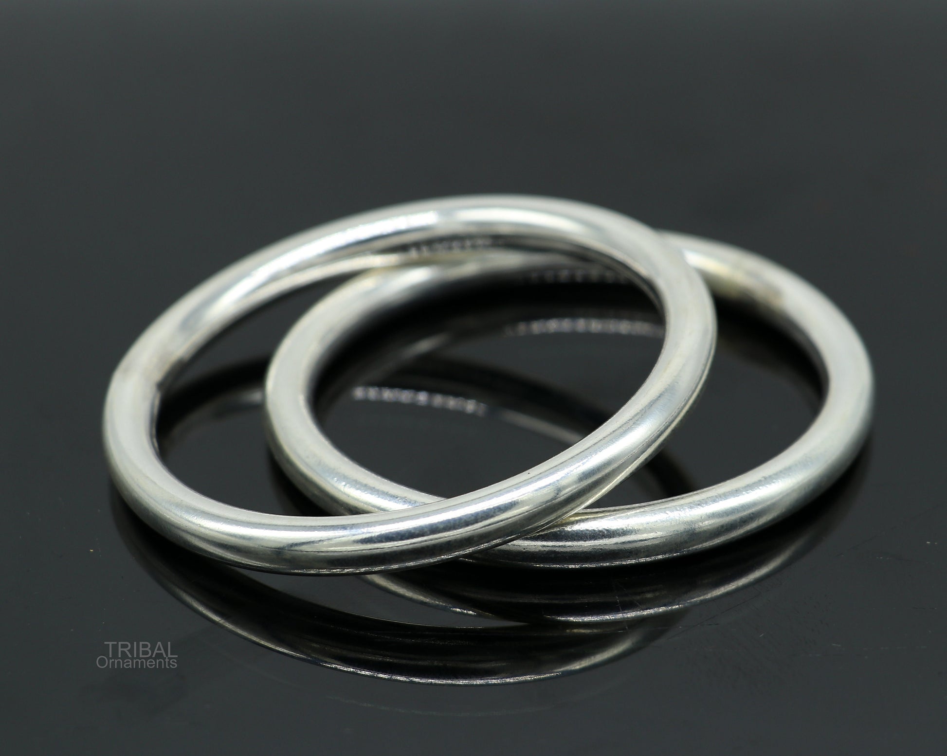 Fine 925 sterling silver plain shiny bright bangle bracelet kada, excellent personalized gifting stylish fancy bangle men's or girls ba135 - TRIBAL ORNAMENTS