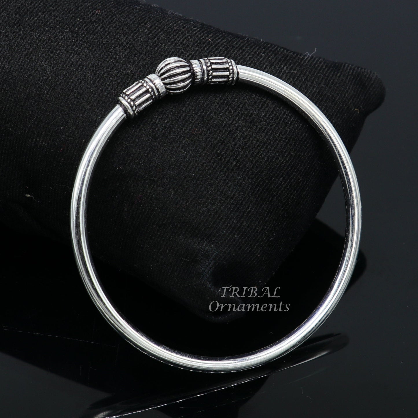 925 sterling silver plain shiny design customized single ball bangle bracelet kada, best stylish brides bangle belly dance jewelry nsk522 - TRIBAL ORNAMENTS