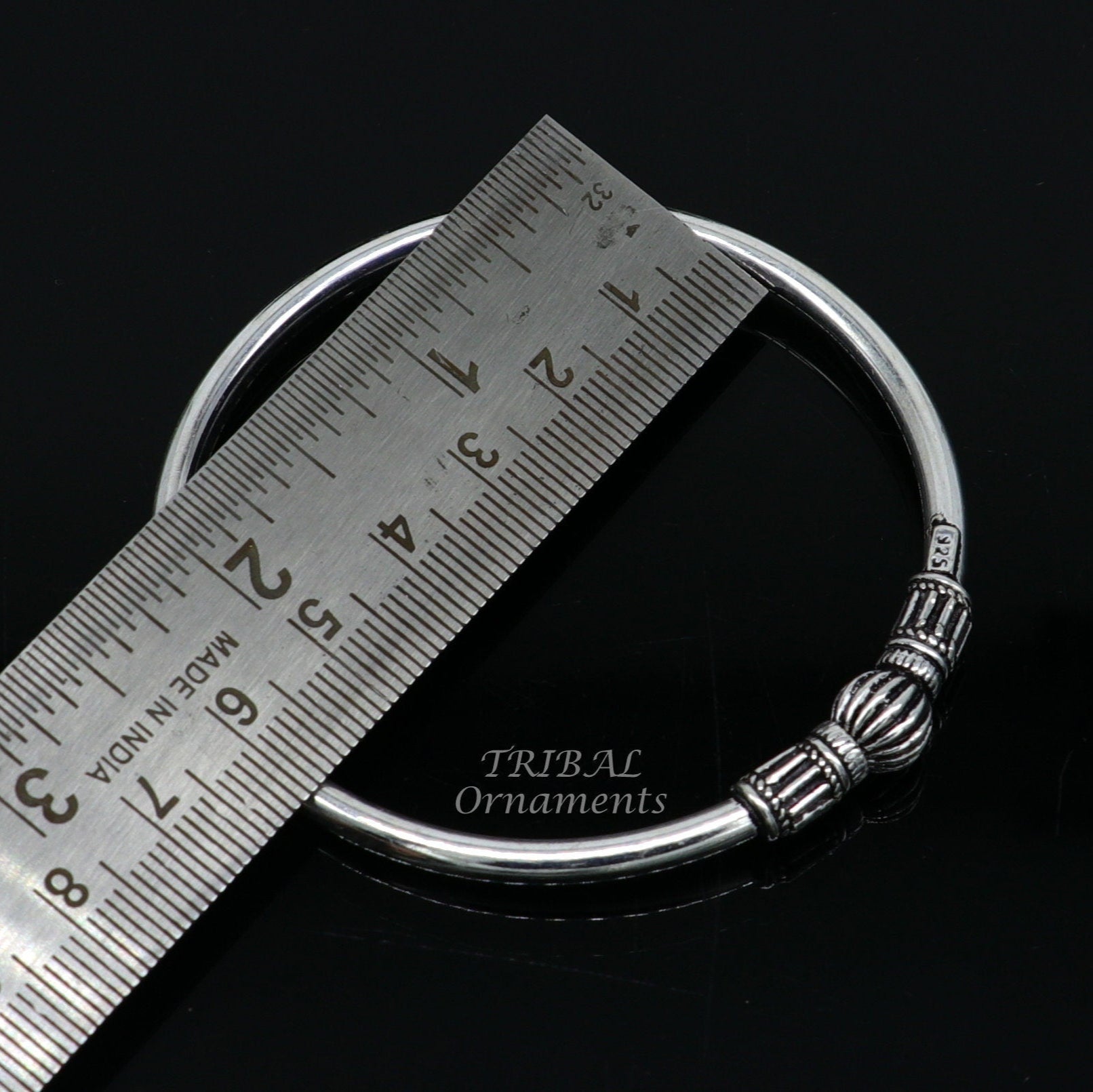 925 sterling silver plain shiny design customized single ball bangle bracelet kada, best stylish brides bangle belly dance jewelry nsk522 - TRIBAL ORNAMENTS