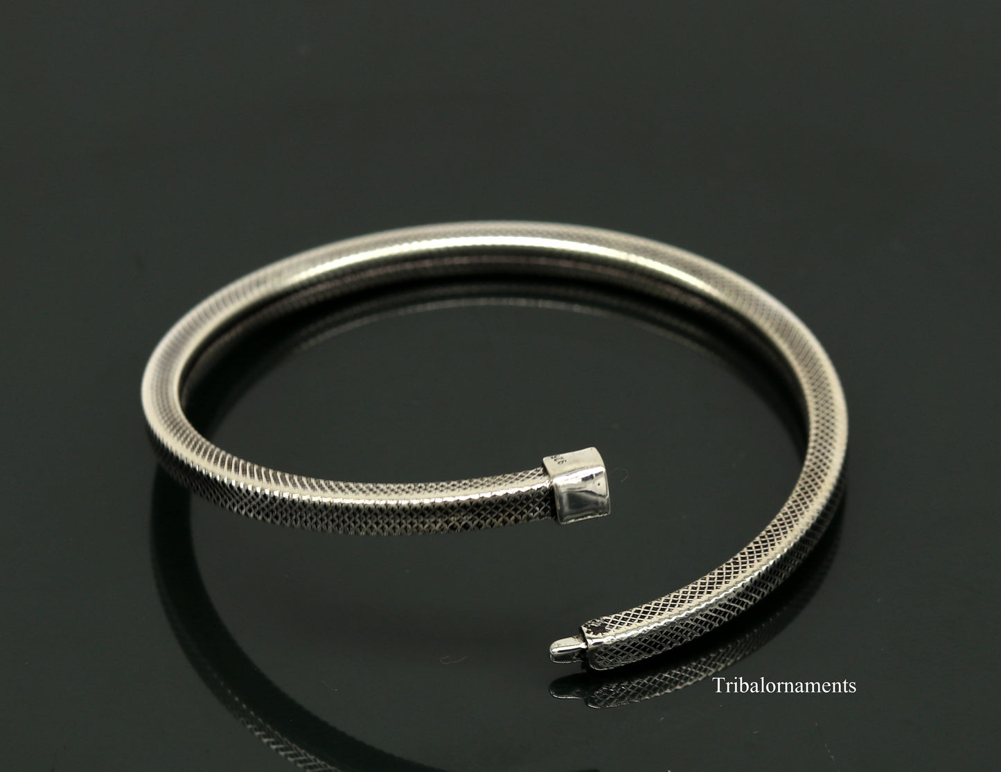 925 sterling silver handmade customized vintage design bangle bracelet kada single piece excellent oxidized gifting unisex jewelry nssk4 - TRIBAL ORNAMENTS