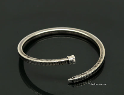 925 sterling silver handmade customized vintage design bangle bracelet kada single piece excellent oxidized gifting unisex jewelry nssk4 - TRIBAL ORNAMENTS