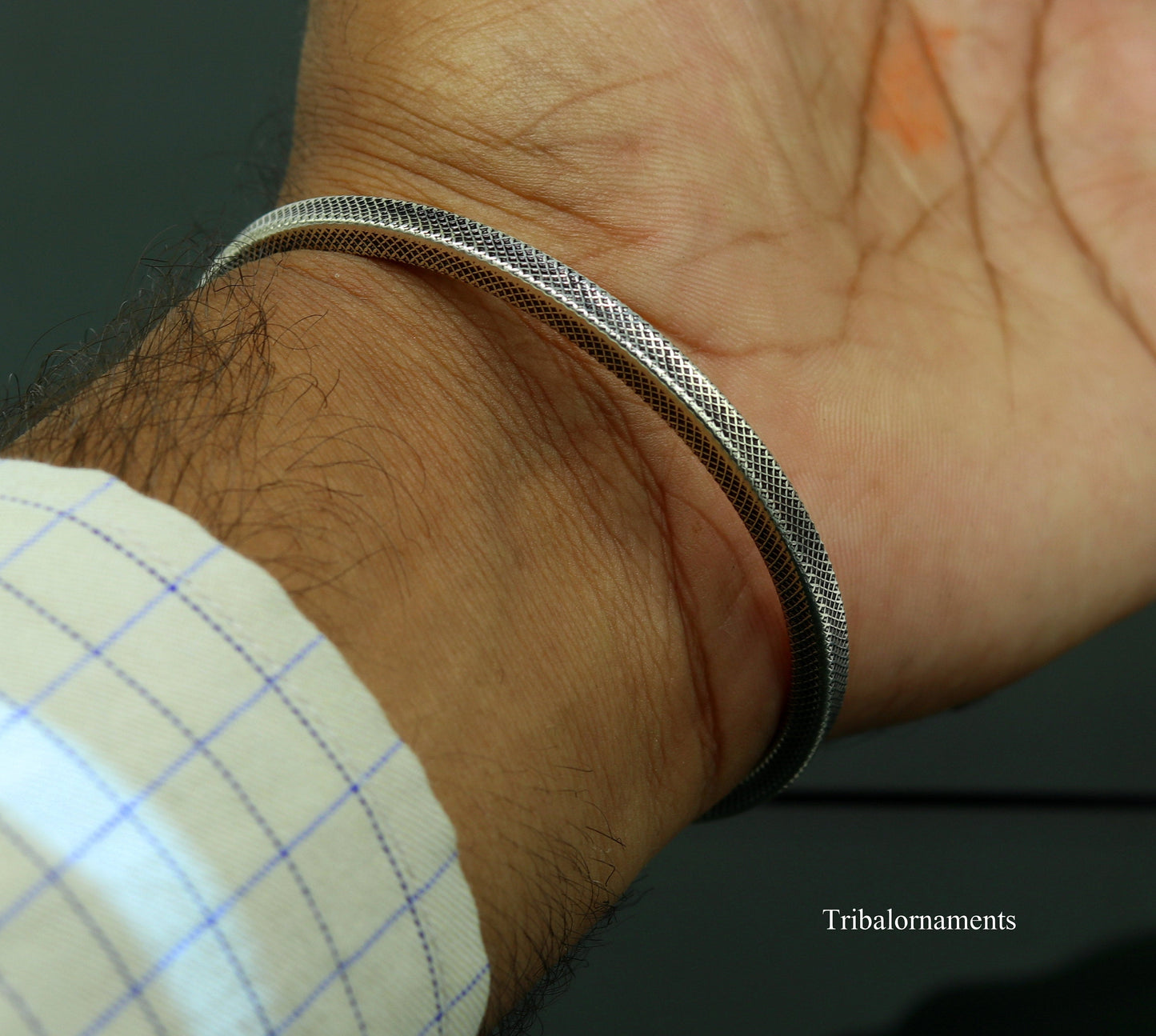 925 sterling silver handmade customized vintage design bangle bracelet kada single piece excellent oxidized gifting unisex jewelry nssk4 - TRIBAL ORNAMENTS