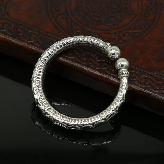 925 sterling silver handmade gorgeous customized work bangle bracelet kada, vintage antique design stylish bangle unisex jewelry nsk794 - TRIBAL ORNAMENTS