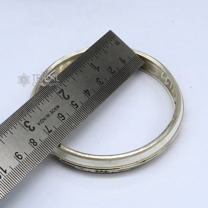 Handmade 999 pure silver men's kada bracelet featuring Jai Shri Shyam mantra, crafted by TRIBAL ORNAMENTS for daily luxury jewelry.