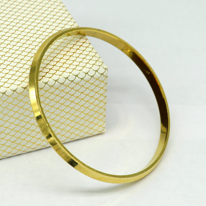 Gold polished silver bangle Sikhha Punjabi Kada by TRIBAL ORNAMENTS, unisex jewelry, 2-4 inches, perfect for gifting.