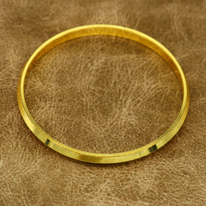 Gold polished silver bangle Sikhha Punjabi Kada by Tribal Ornaments, unisex jewelry, 2-4 inches, perfect for gifting.