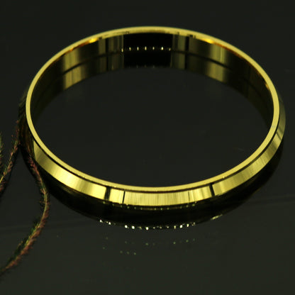 Punjabi Sikh solid silver gold-polished handmade bangle bracelet, personalized tribal jewelry, 2.4 inches, crafted by TRIBAL ORNAMENTS.