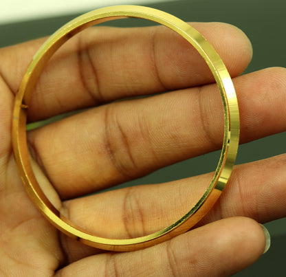 Punjabi Sikh solid silver gold-polished bangle bracelet by TRIBAL ORNAMENTS, handmade tribal jewelry, personalized gift, kada style.