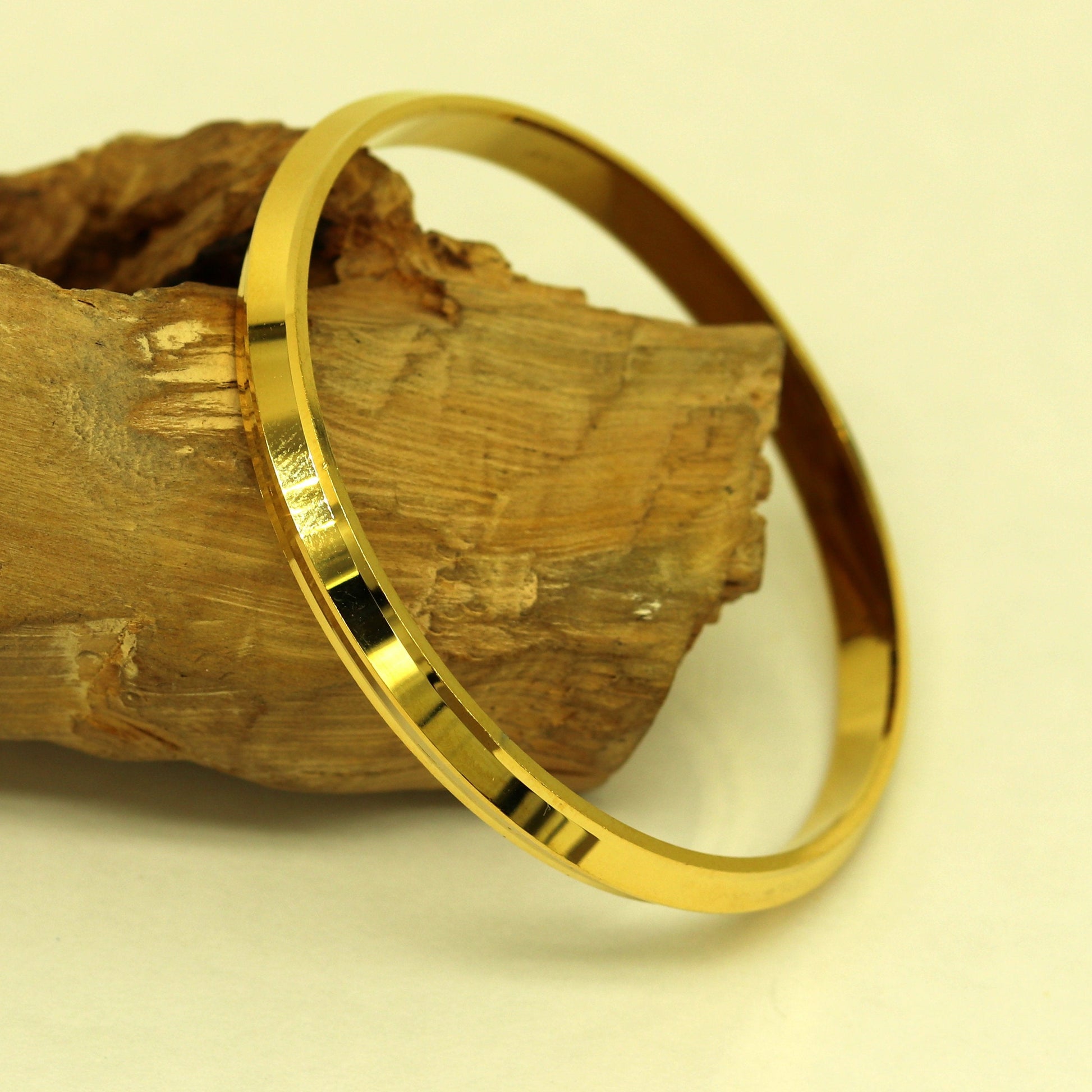 Punjabi Sikh solid silver handmade gold polished bangle bracelet kada, amazing customized design personalized gift tribal jewelry nssk235 - TRIBAL ORNAMENTS