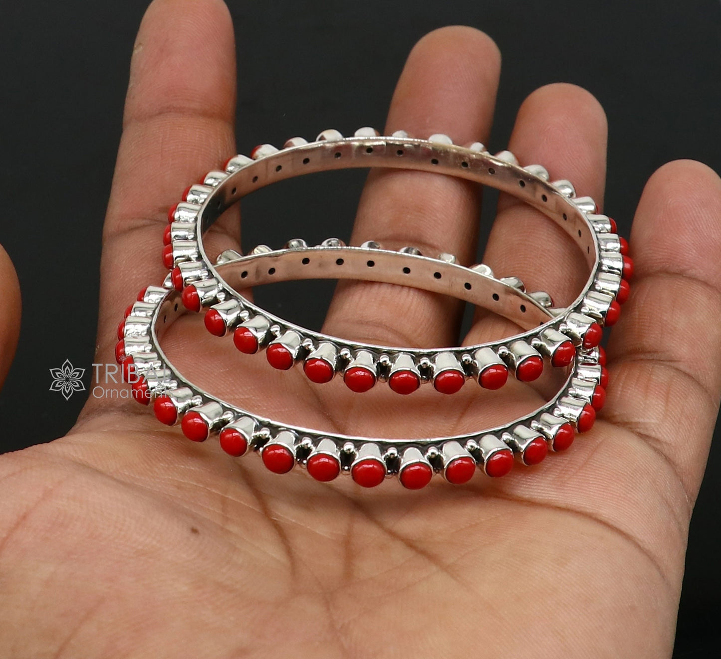 925 sterling silver customized design wedding anniversary gifting coral bangle bracelet ,unique vintage tribal functional jewelry nba386 - TRIBAL ORNAMENTS