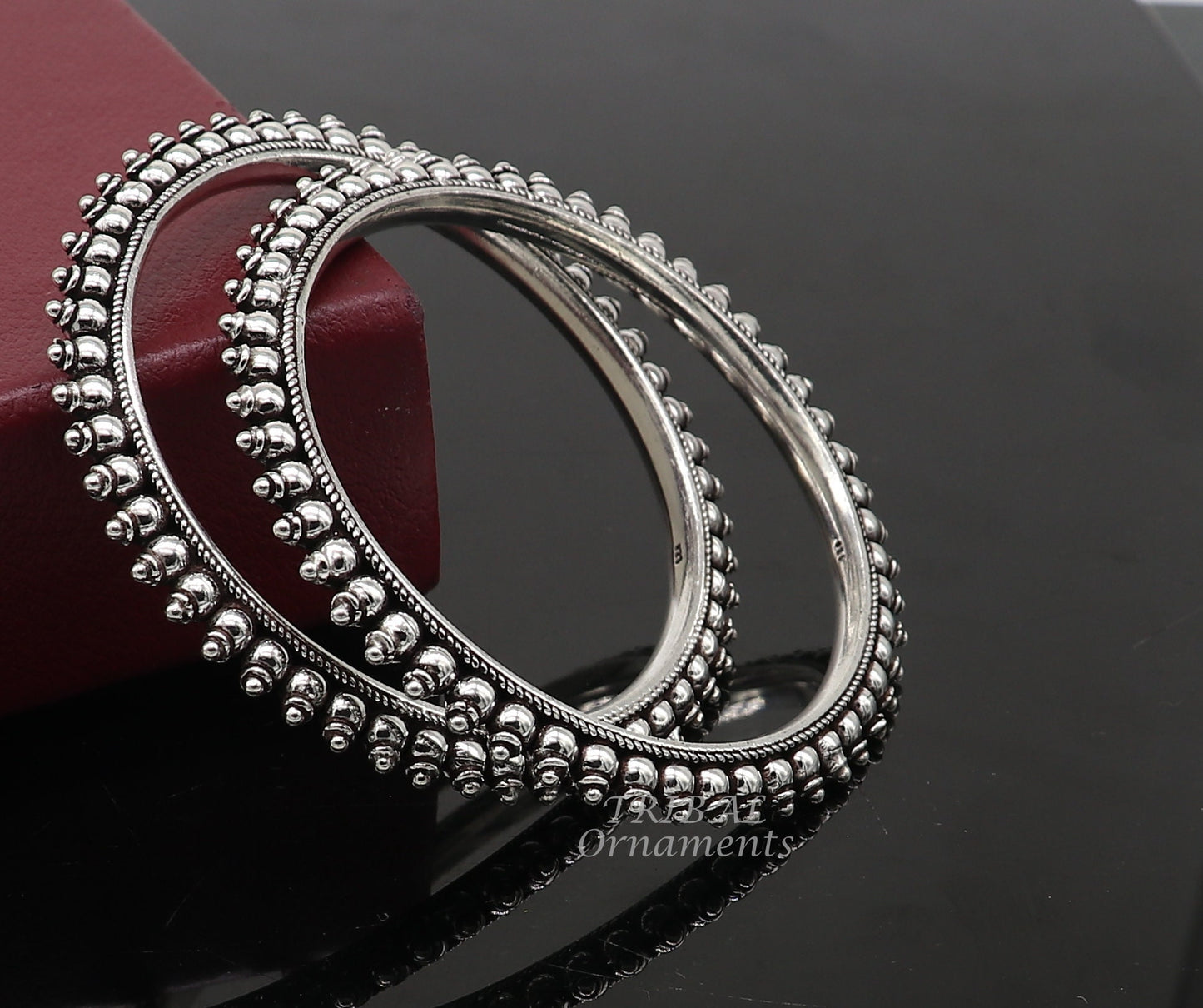 925 sterling silver handmade amazing fashionable cultural bangle bracelet, best brides silver jewelry gifting girl's bangles nba352 - TRIBAL ORNAMENTS