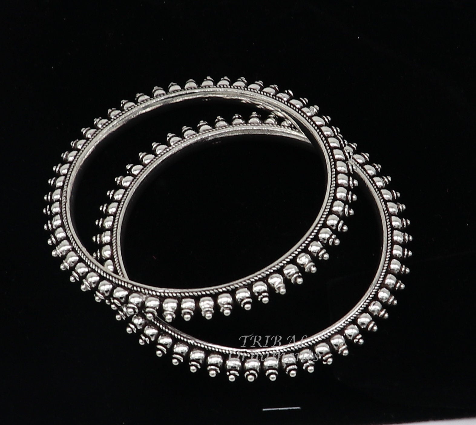 925 sterling silver handmade amazing fashionable cultural bangle bracelet, best brides silver jewelry gifting girl's bangles nba352 - TRIBAL ORNAMENTS