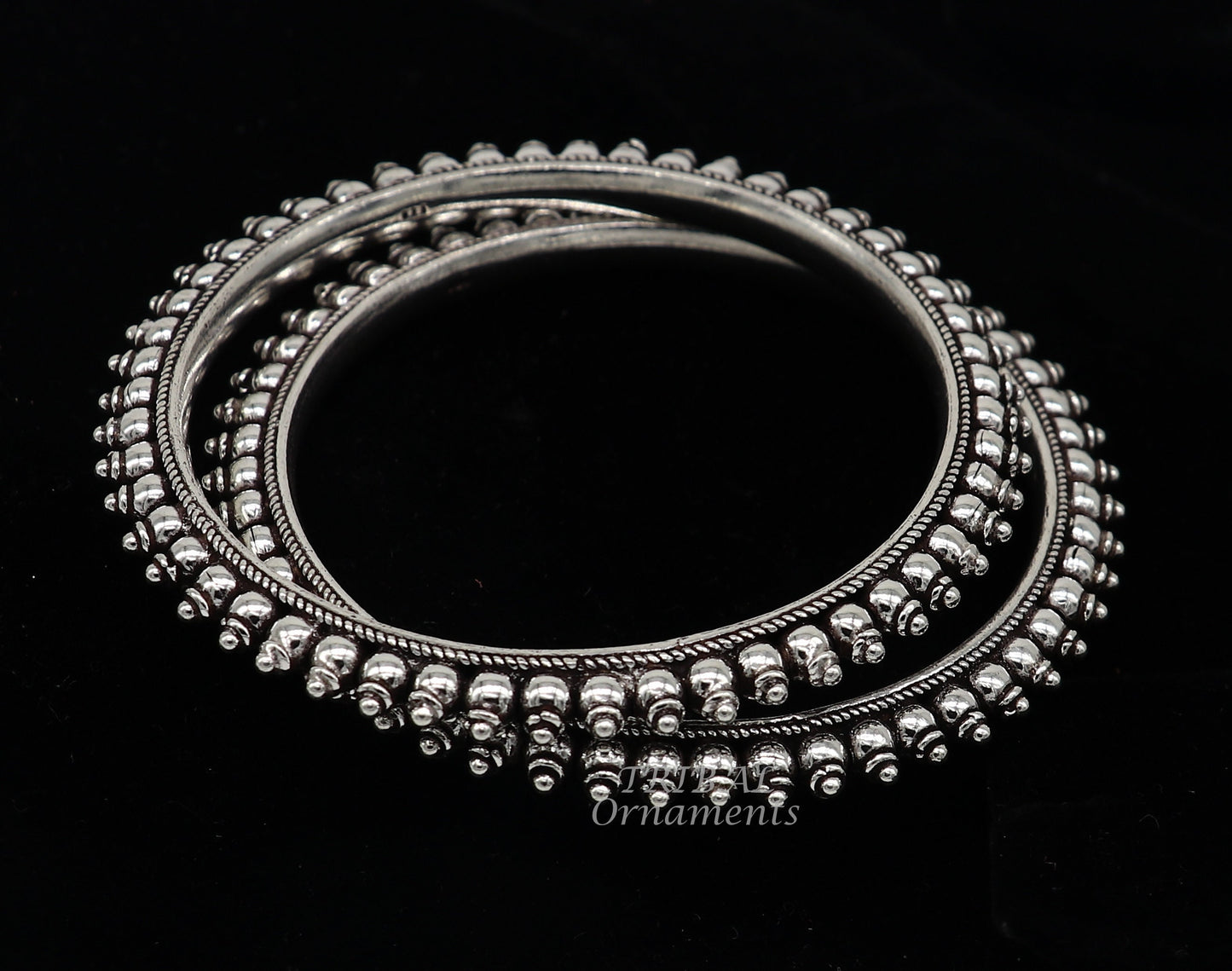 925 sterling silver handmade amazing fashionable cultural bangle bracelet, best brides silver jewelry gifting girl's bangles nba352 - TRIBAL ORNAMENTS