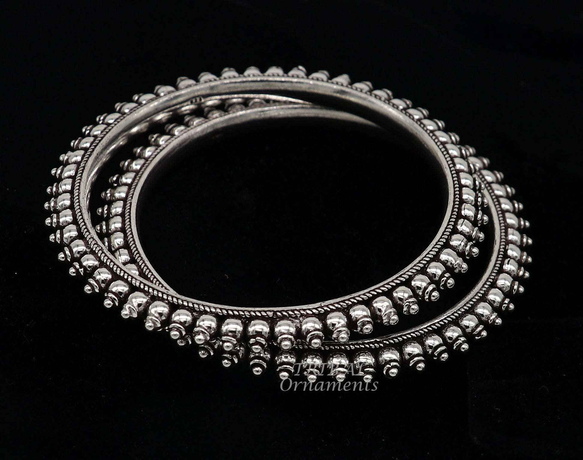 925 sterling silver handmade amazing fashionable cultural bangle bracelet, best brides silver jewelry gifting girl's bangles nba352 - TRIBAL ORNAMENTS