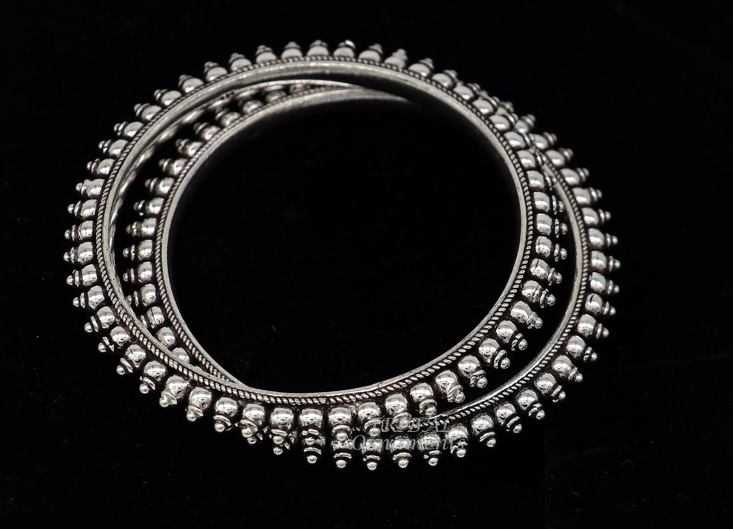 925 sterling silver handmade amazing fashionable cultural bangle bracelet, best brides silver jewelry gifting girl's bangles nba352 - TRIBAL ORNAMENTS