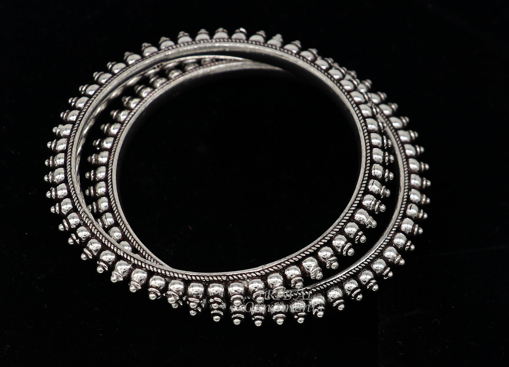 925 sterling silver handmade amazing fashionable cultural bangle bracelet, best brides silver jewelry gifting girl's bangles nba352 - TRIBAL ORNAMENTS