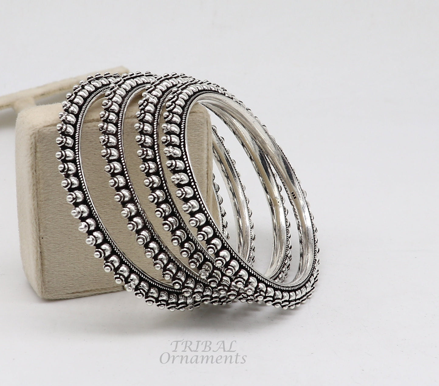 925 sterling silver handmade amazing fashionable cultural bangle bracelet, best brides silver jewelry gifting girl's bangles nba352 - TRIBAL ORNAMENTS