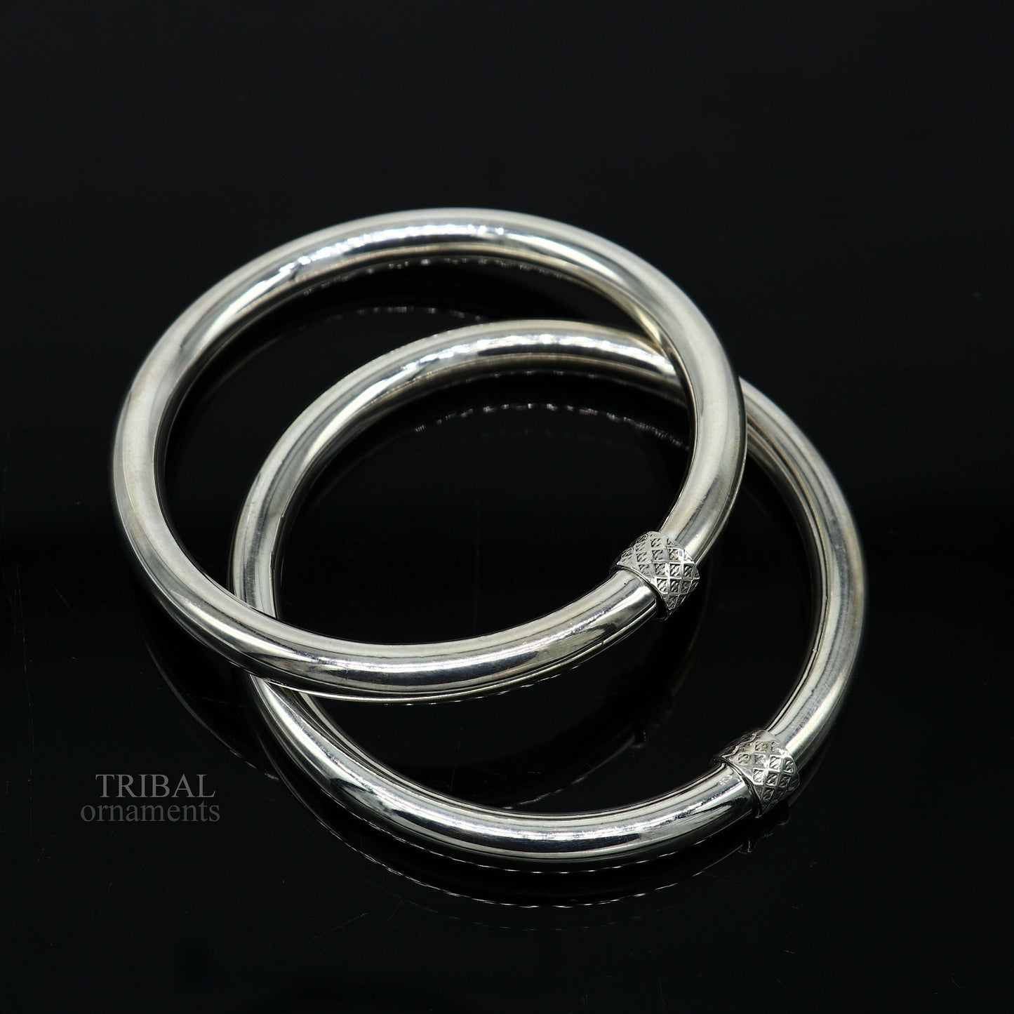 925 sterling silver plain shiny bright bangle bracelet kada, excellent personalized gifting stylish fancy bangle for girls nba268 - TRIBAL ORNAMENTS