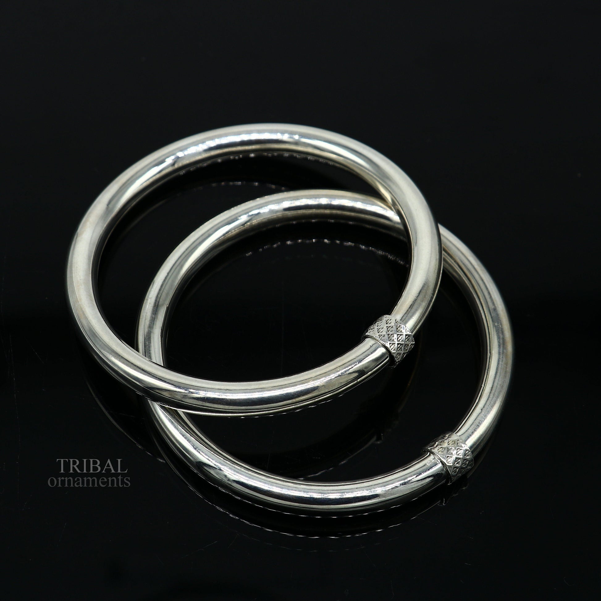 925 sterling silver plain shiny bright bangle bracelet kada, excellent personalized gifting stylish fancy bangle for girls nba268 - TRIBAL ORNAMENTS